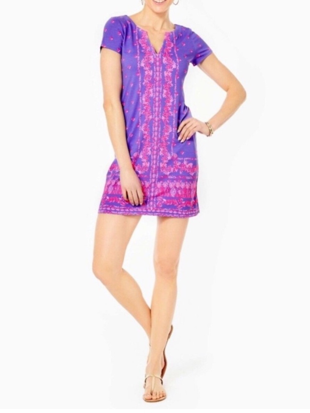Lilly Pulitzer UPF Sophiletta Dress Mystic purple Coral dress. Size XS